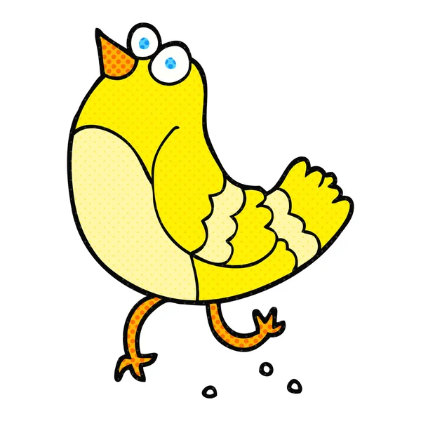 Serbest çizilmiş karikatür kuş — Stok Vektör