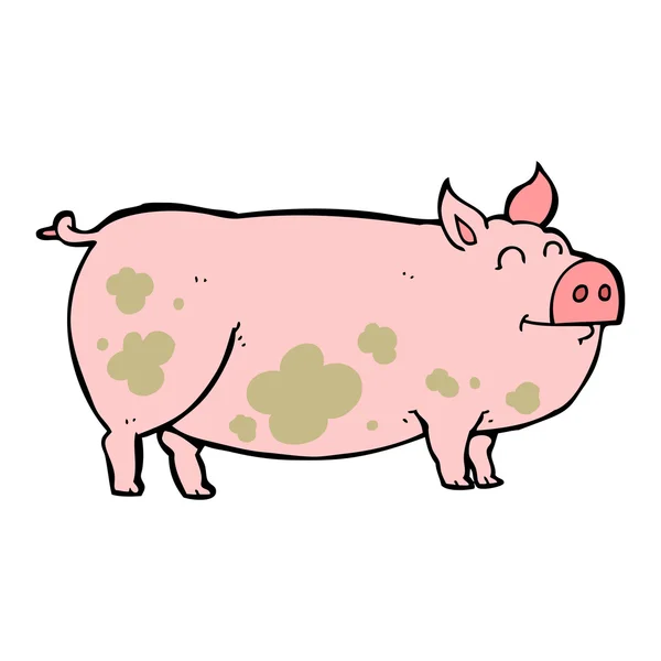 Cerdo fangoso de dibujos animados — Archivo Imágenes Vectoriales