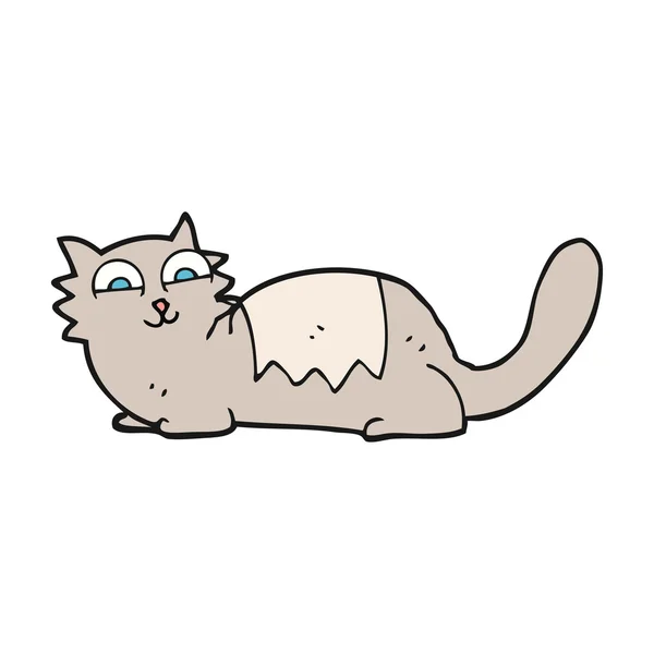 Свободно нарисованный мультяшный кот — стоковый вектор