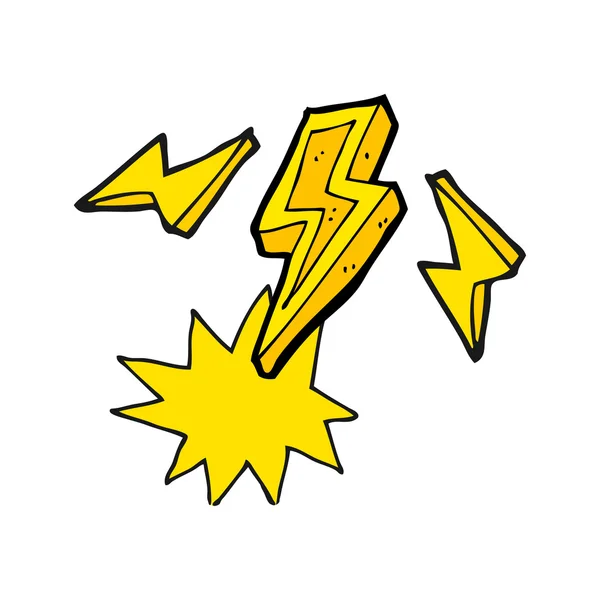 Cartoon lightning bolt doodle — Stock Vector