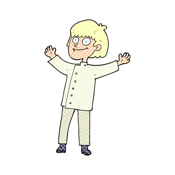 Disegnato a mano libera cartone animato chef — Vettoriale Stock