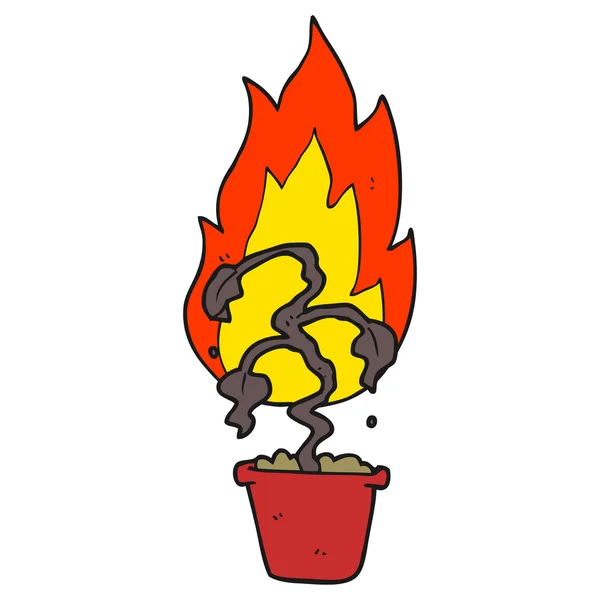 Planta quemadora de dibujos animados — Vector de stock