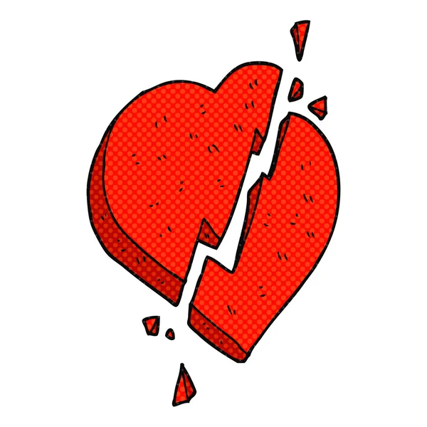 Cartoon broken heart symbol — Stock Vector