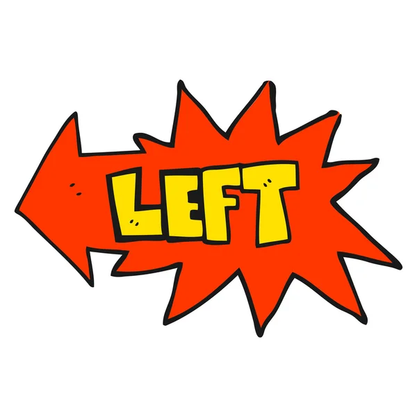 Kartun simbol kiri - Stok Vektor