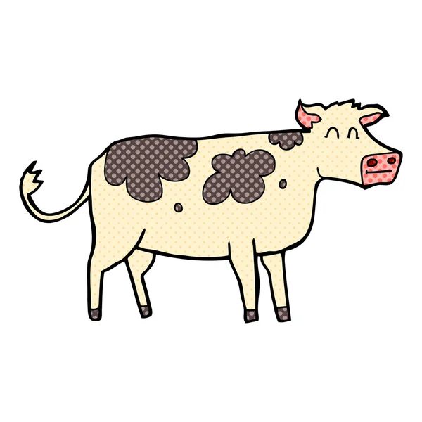 Serbest çizilmiş karikatür inek — Stok Vektör