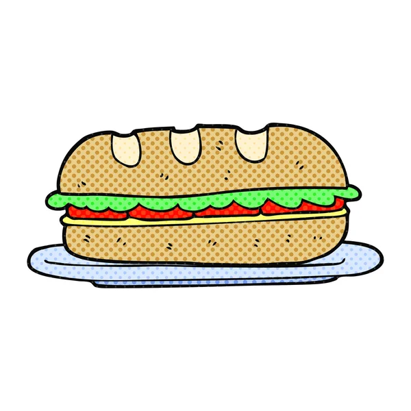 Rajzfilm sub, szendvics — Stock Vector