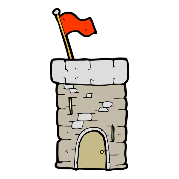 Tecknad gamla slottets torn — Stock vektor