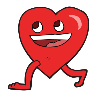 yürüyüş kalp karikatür