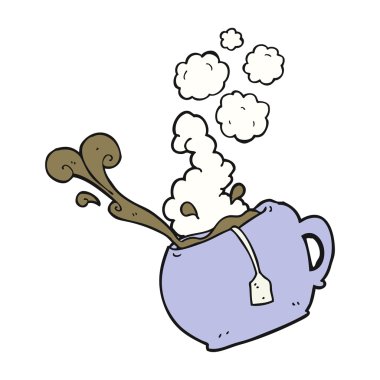 karikatür bardak çay