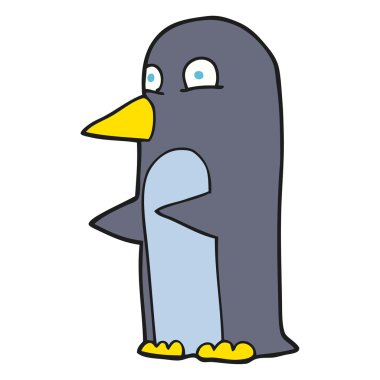 serbest çizilmiş karikatür penguen