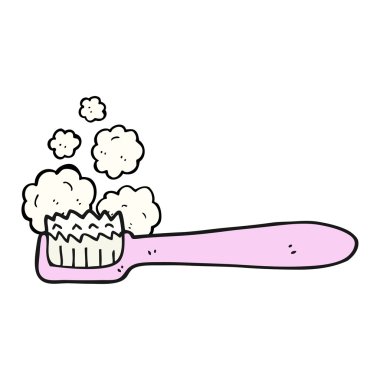 serbest çizilmiş karikatür diş fırçası