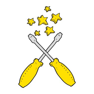 serbest çizilmiş karikatür Tornavidalar