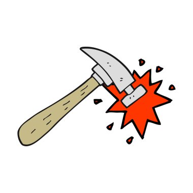 serbest çizilmiş karikatür çekiç