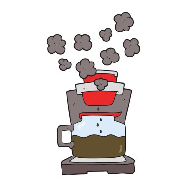 çizgi film kahve makinesi