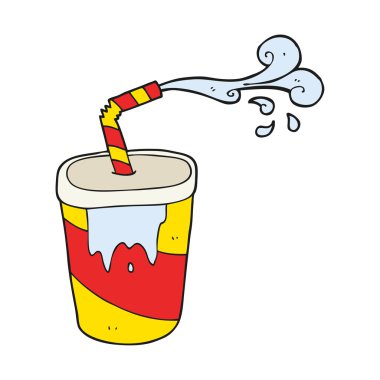 serbest çizilmiş karikatür soda