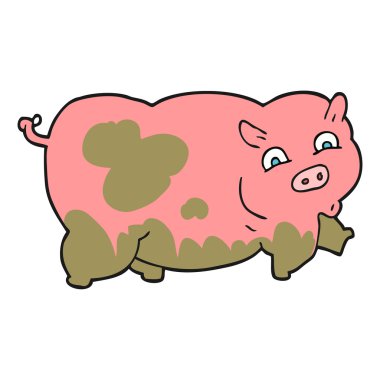 serbest çizilmiş karikatür domuz