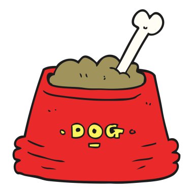 karikatür köpek gıda kase