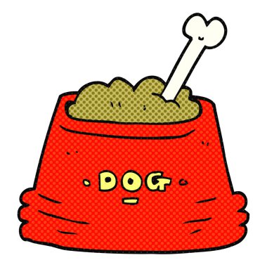 karikatür köpek gıda kase