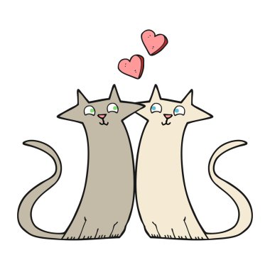 Karikatür kedi aşık