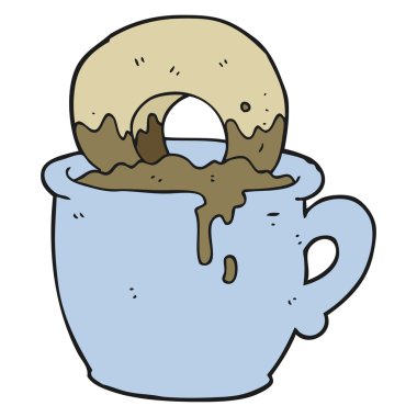 çizgi film çörek dunked kahvesine