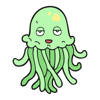 serbest çizilmiş karikatür ahtapot