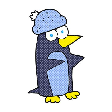 serbest çizilmiş karikatür penguen