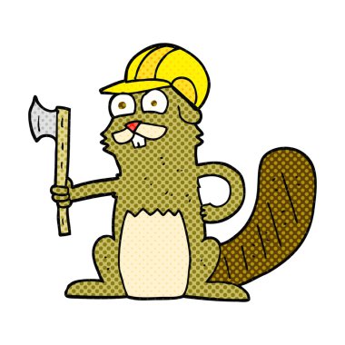 Behand çizilmiş çizgi film kunduzu