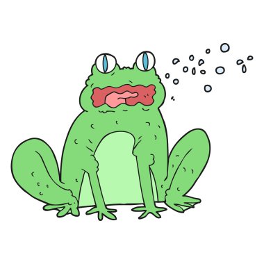 karikatür geğirme kurbağa