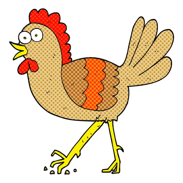 Pollo cartone animato disegnato a mano libera — Vettoriale Stock