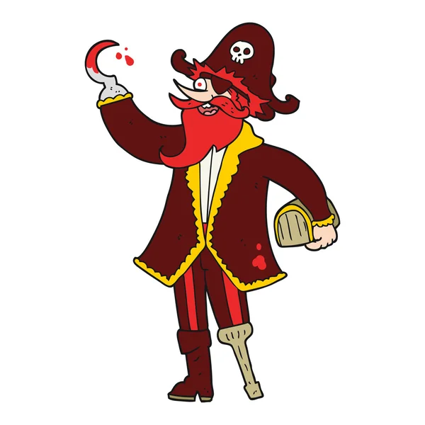 Capitán pirata de dibujos animados — Vector de stock