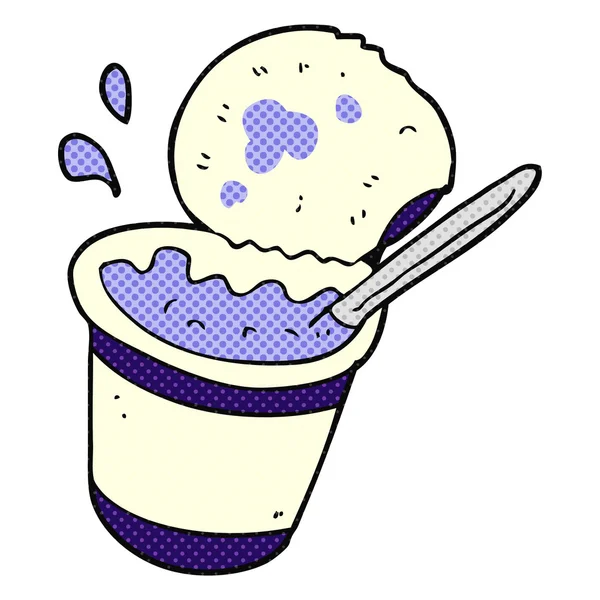 Cartoon afbeelding van yoghurt — Stockvector