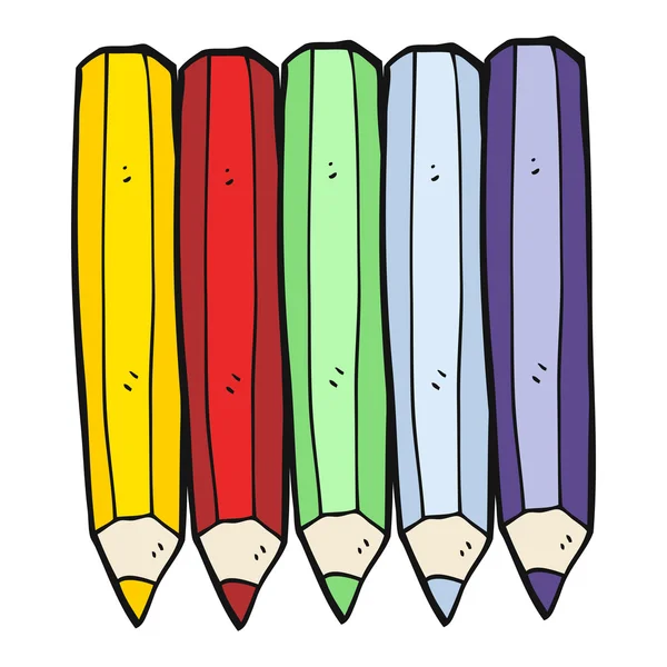Dibujos animados lápices de color — Vector de stock