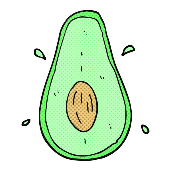 Freihand gezeichnete Cartoon-Avocado — Stockvektor