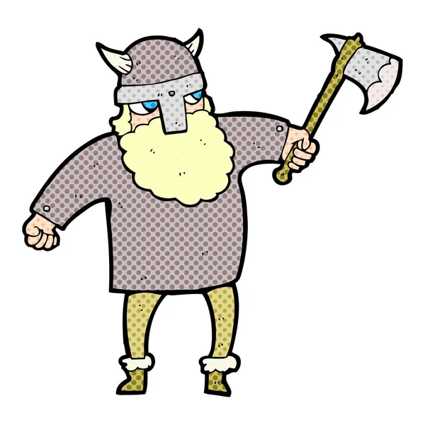 Guerrero vikingo de dibujos animados — Vector de stock