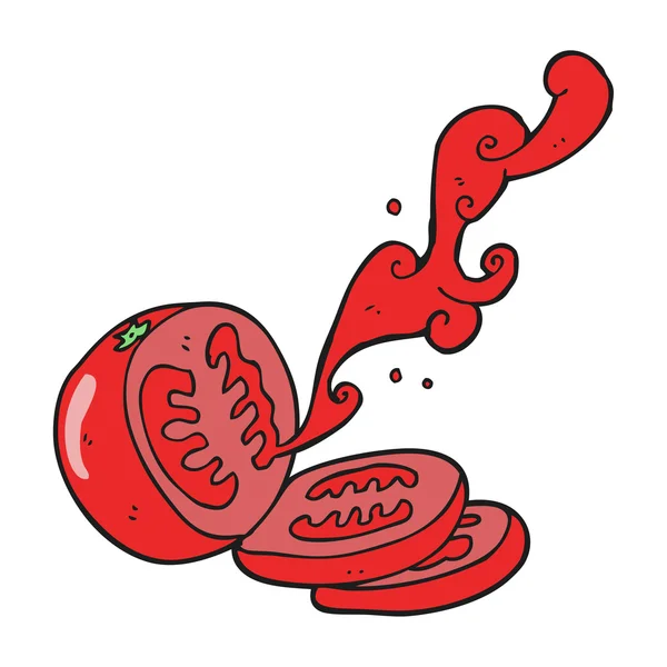 Tomate en rodajas de dibujos animados — Vector de stock