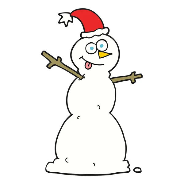 Freehand drawn cartoon snowman — Stock Vector