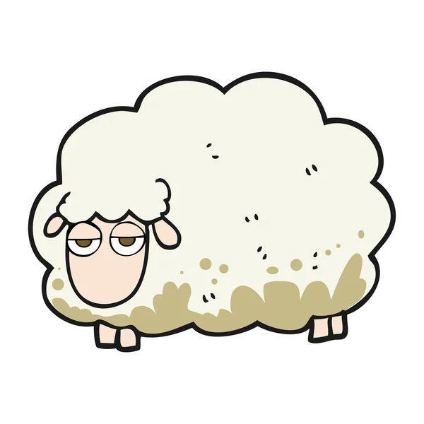 Dessin animé boueux hiver moutons — Image vectorielle