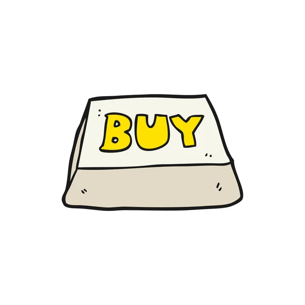Cartoon computer key buy symbol — Stock Vector