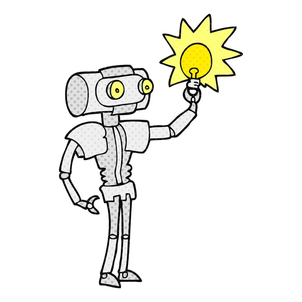 Cartoon robot med lampa — Stock vektor