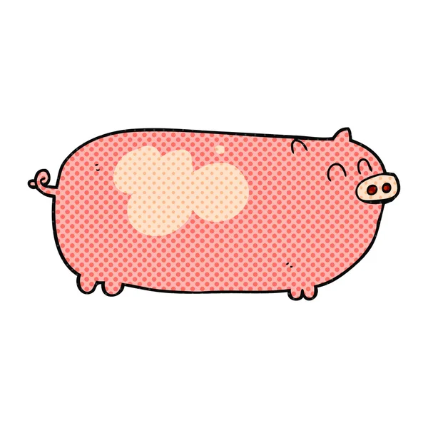 Serbest çizilmiş karikatür domuz — Stok Vektör