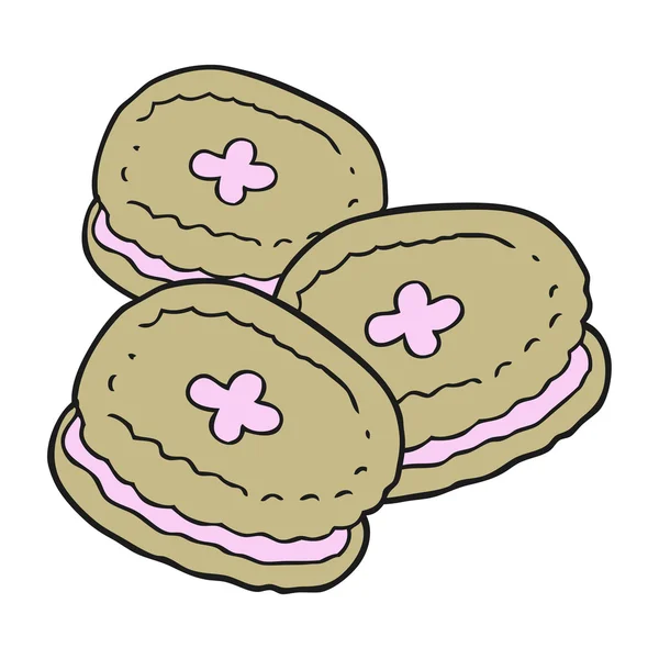 Galletas de dibujos animados dibujadas a mano alzada — Archivo Imágenes Vectoriales