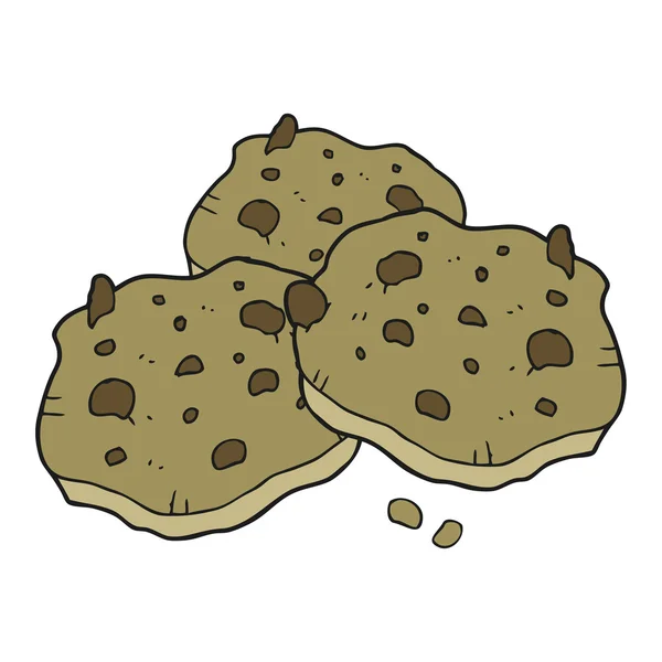 Cartoon chocolate chip cookies — Stock vektor