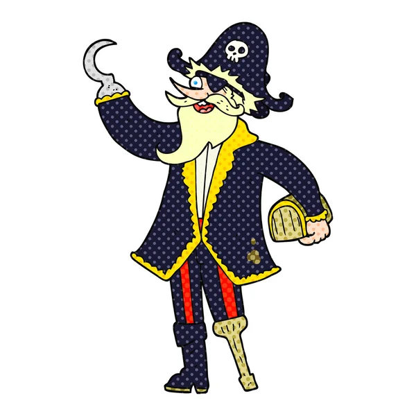 Capitaine pirate de bande dessinée — Image vectorielle