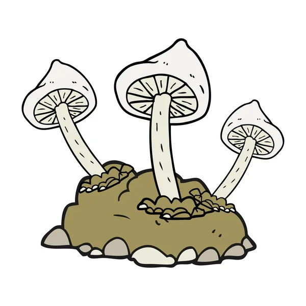 성장 만화 버섯 — 스톡 벡터