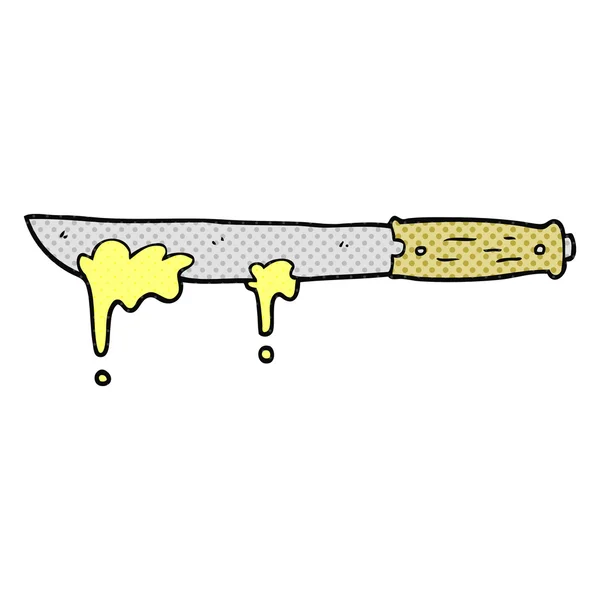 Cuchillo de mantequilla de dibujos animados — Vector de stock