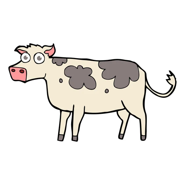 Vaca de dibujos animados dibujada a mano alzada — Vector de stock