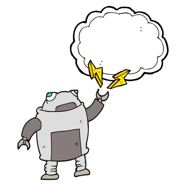 フリーハンドの描画漫画ロボット — ストックベクタ