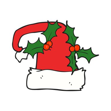 Noel holly şapka çizgi film