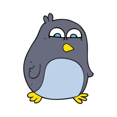 serbest çizilmiş karikatür penguen