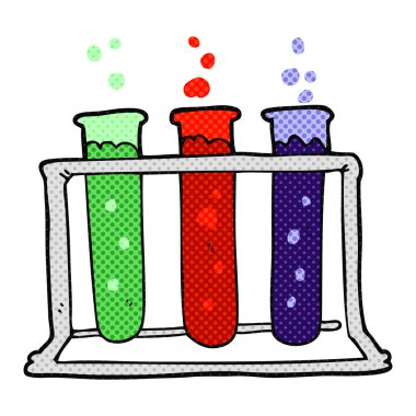 test tüpleri karikatür raf